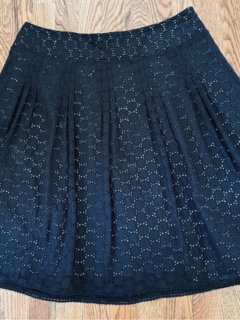 Ann Taylor Black Eyelet Circle Skirt